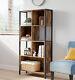 Retro Bookcase Storage Shelf Shelving Unit Metal Frame Home Office Lbc027b01