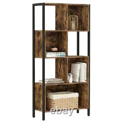 Retro Bookcase Storage Shelf Shelving Unit Metal Frame Home Office LBC027B01