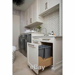 Rev-A-Shelf Double 35-Quart Pullout Trash Can Wooden Undermount Waste Container