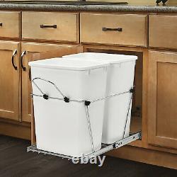 Rev-A-Shelf RV-18KD-11C-S Double 35-Qt Kitchen Cabinet Pullout Waste Container