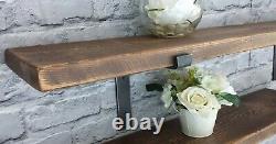 Rustic Industrial Wooden Scaffold Board Shelves +2 Brackets