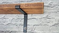 Rustic Industrial Wooden Scaffold Board Shelves +2 Brackets 4.4 cm Thick Chunky