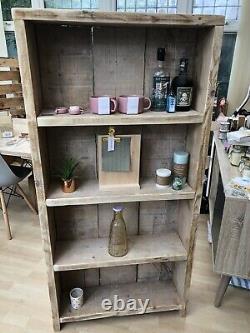 Rustic Reclaimed Industrial Solid Wood Handmade Bookcase Shelf Storage Shelved