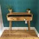 Rustic Solid Wood Console Table Curved Scandinavian Style Legs Handmade Side End