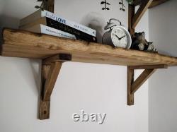 Rustic Wooden Handmade Scaffold Board Shelves Shelf, with 2 wooden Brackets