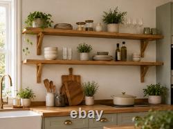Rustic Wooden Handmade Scaffold Board Shelves Shelf, with 2 wooden Brackets/LW
