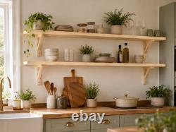 Rustic Wooden Handmade Scaffold Board Shelves Shelf, with 2 wooden Brackets/LW