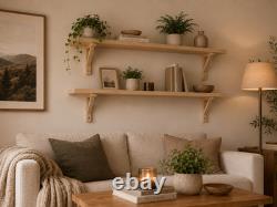 Rustic Wooden Handmade Scaffold Board Shelves Shelf, with 2 wooden Brackets/LW