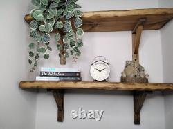 Rustic Wooden Handmade Scaffold Board Shelves Shelf, with 2 wooden Brackets/LW