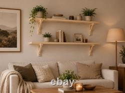 Rustic Wooden Handmade Scaffold Board Shelves Shelf, with 2 wooden Brackets/LW