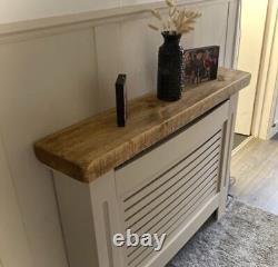 Rustic floating Shelf Wall Mounted Solid Wood 22cm Chunky Heavy Duty Oak Colour
