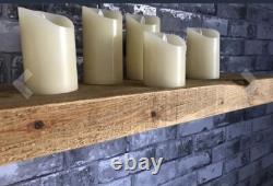 Rustic floating Shelf Wall Mounted Solid Wood 22cm Chunky Heavy Duty Oak Colour