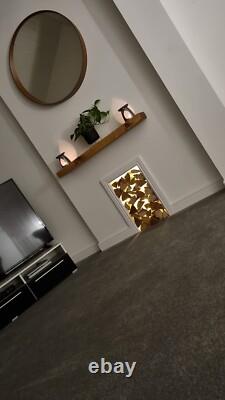 Rustic floating Shelf Wall Mounted Solid Wood 22cm Chunky Heavy Duty Oak Colour