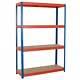 Sgs 4 Tier Garage Shelving Racking Storage, Heavy Duty 500kg Max 180x120x45cm