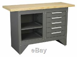 STORAGE SALE! Grey Workbench Cabinet 5 Drawer Shelves Heavy Duty BEARING RUNNERS