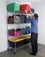 Saferacks Nsf 4-tier Wire Shelving Rack With Wheels 24 X 60 X 72