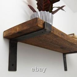 Scaffold Board Shelf Solid Wood Industrial Rustic Shelves With Brackets Any Size