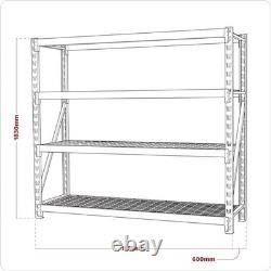 Sealey AP6572 Heavy-Duty Racking Unit with 4 Mesh Shelves 640kg Capacity Per Lev