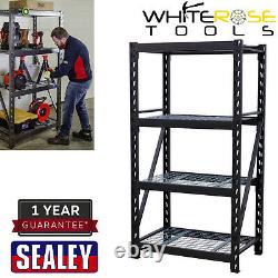 Sealey Heavy-Duty Racking Unit with 4 Mesh Shelves 640kg Capacity Per Level