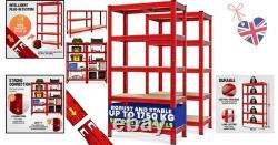Set of 2 Heavy Duty Garage Shelving Units 5 Tier Industrial Racking, 1750kg