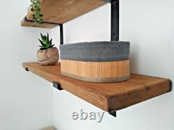 Shelf Solid Wood Scaffold Board 3.4 cm Thick +2 Brackets