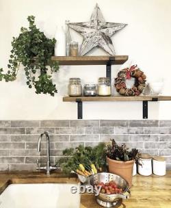 Shelf Solid Wood Scaffold Board 3.4 cm Thick +2 Brackets