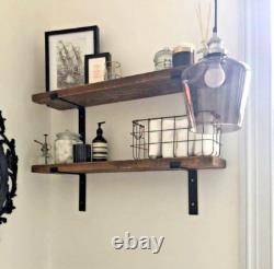 Shelf Solid Wood Scaffold Board 3.4 cm Thick +2 Brackets