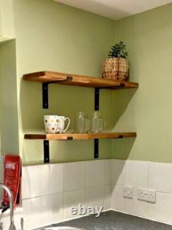 Shelf Solid Wood Scaffold Board/Wall Hanging / 3.4 cm Thick +2 Brackets Shelf Solid Wood Scaffold Board/Wall Hanging / 3.4 cm Thick +2 Brackets