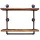 Shelving Storage Unit Shelf Shelves Heavy Duty Wall Home Wooden Metal Black Pipe