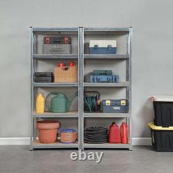 Shelving Units Heavy Duty Garage Shelves 5 Tier Storage Racking Silver Black