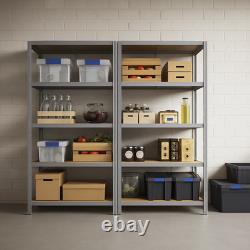 Shelving Units Heavy Duty Garage Shelves 5 Tier Storage Racking Silver Black
