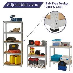 Shelving Units Heavy Duty Garage Shelves 5 Tier Storage Racking Silver Black