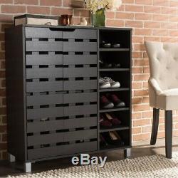 Shoe Cabinet Shelf Rack Drawer Sturdy Organizer Wood Frame Durable Heavy Duty