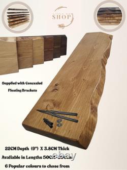 Solid Wood Scaffold Board Shelf Live edge floating Industrial Rustic Shelves