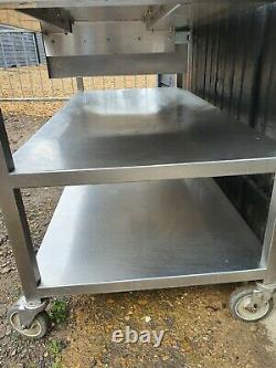 Stainless Steel Catering Kitchen Table 152 cm long CASTORS SHELVES HEAVY DUTY