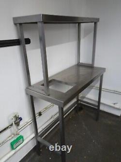 Stainless Steel Heavy Duty Kitchen Work station + Shelf + Disposal hatch