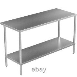 Stainless Steel Kitchen Table Adjustable Shelf Heavy Duty Commercial Catering