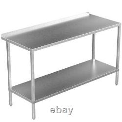 Stainless Steel Kitchen Table Commercial Catering Heavy Duty Adjustable Shelf