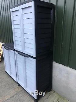 Starplast 6ft Plastic Storage Utility Shed Cabinet Shelves Garden Garage Tools