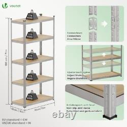 Sturdy Metal Storage Racking Adjustable 5-Tier Shelves, Set of 2, 875kg Load