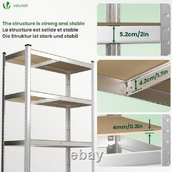 Sturdy Metal Storage Racking Adjustable 5-Tier Shelves, Set of 2, 875kg Load