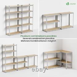 Sturdy Metal Storage Racking Adjustable 5-Tier Shelves, Set of 2, 875kg Load