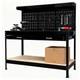 Switzer Heavy Duty Metal Workbench Garage Table Pegboard Shelf Drawer Workshop