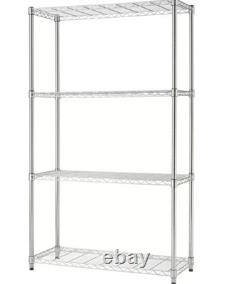 TRINITY EcoStorage 4 Tier Chrome Metal Shelving Storage Rack Heavy Duty 635kg