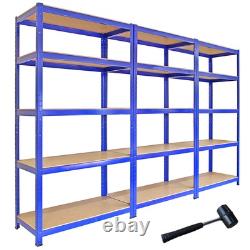 T-Rax Pack of 3 Garage Shelving Units 5 Tier Heavy Duty Rack