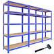 T-rax Pack Of 3 Garage Shelving Units 5 Tier Heavy Duty Rack For Storage Steel
