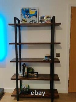 Tall Industrial Bookcase Heavy Duty Shelving Storage Unit Room Divider Rustic