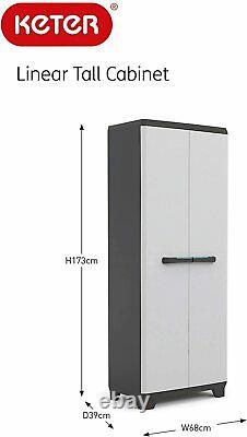 Tall Plastic Cupboard Storage Outdoor Garden Shelves Utility Cabinet Box