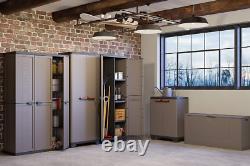 Tall Plastic Cupboard Storage Outdoor Garden Shelves Utility Cabinet Box UK N
