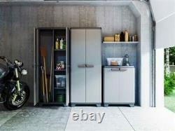 Tall Plastic Cupboard Storage Outdoor Garden Shelves Utility Cabinet Box Uk